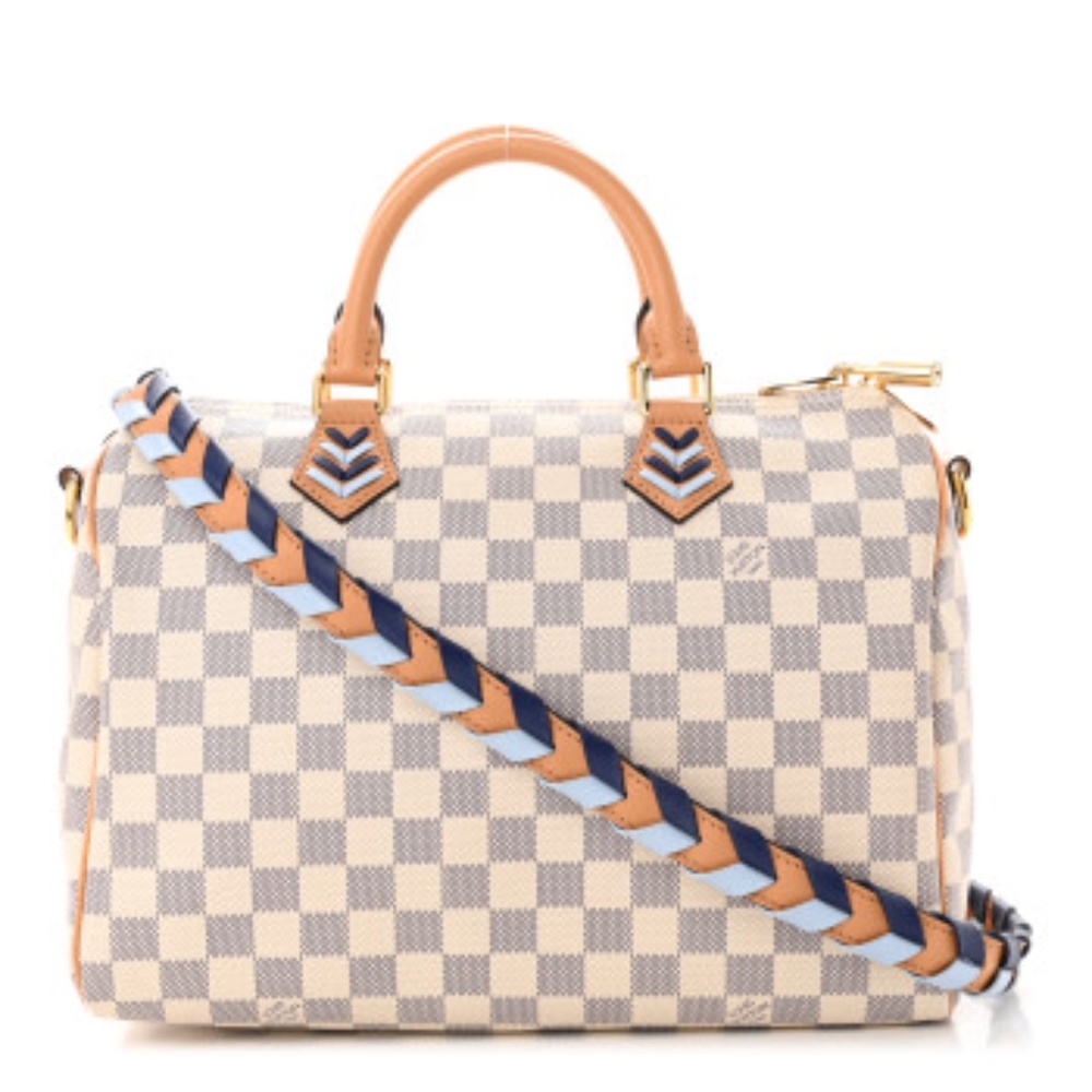 LOUIS VUITTON Damier Azur Braided Speedy Bandouliere 30 Blue - Spring Launch